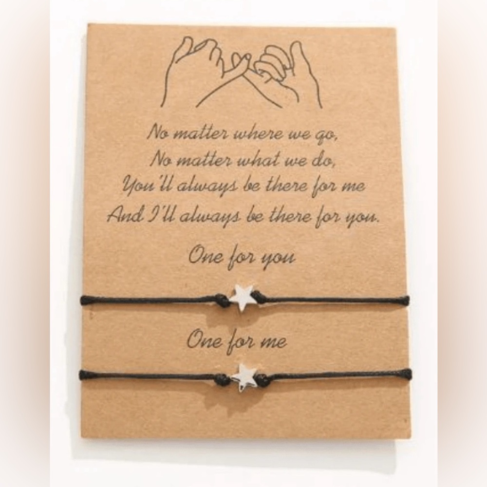 2pcs, Handmade Adjustable Bracelets With Love Bead Star Bead